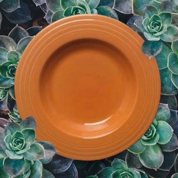 FIESTA 12” RIMMED PASTA BOWL IN TANGERINE ( RETIRED ) - Picture 3 of 5
